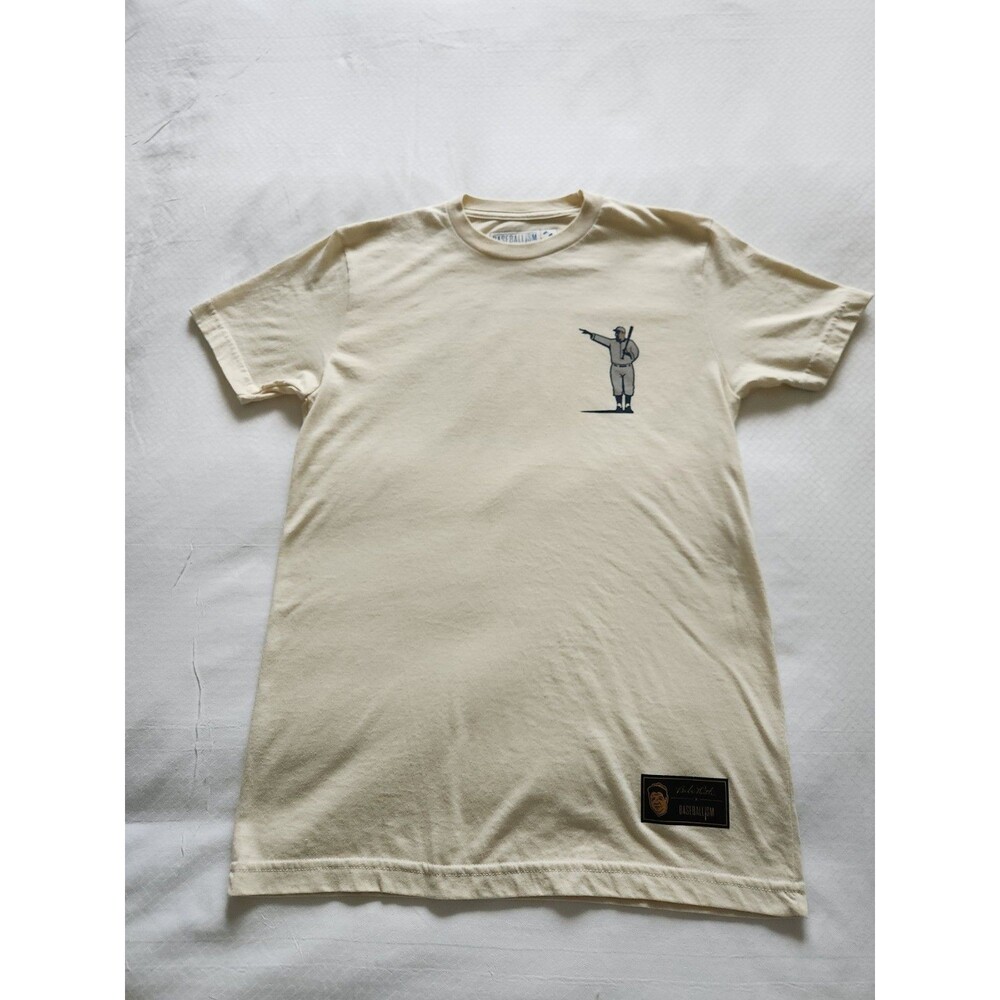 ​Baseballism Babe Ruth Cream Graphic T-Shirt Small